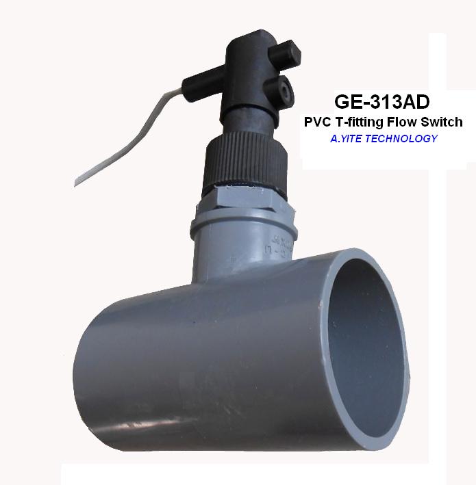 GE-313AD PVC Tee Inline Teflon Flow Switches