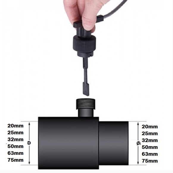 GE-313AD PVC Tee Inline Teflon Flow Switches