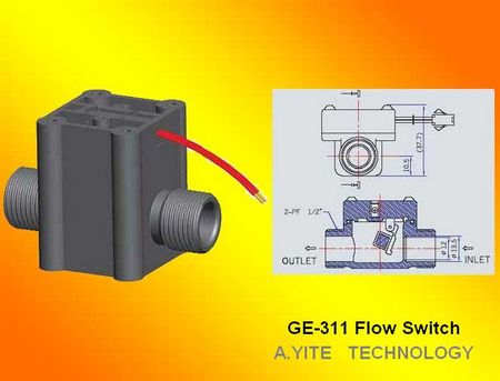 GE-311 Small Size Plastic Paddle Flow Switch