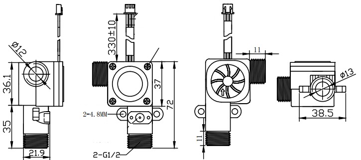 GE-303G Plastic Water Flow Sensor BSP1/2“