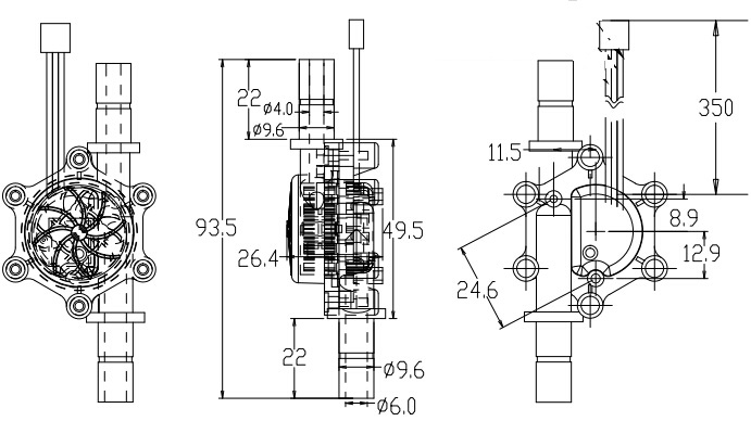 GE-301K FDA Flow Sensor 3/8“ 9mm Quick Connection